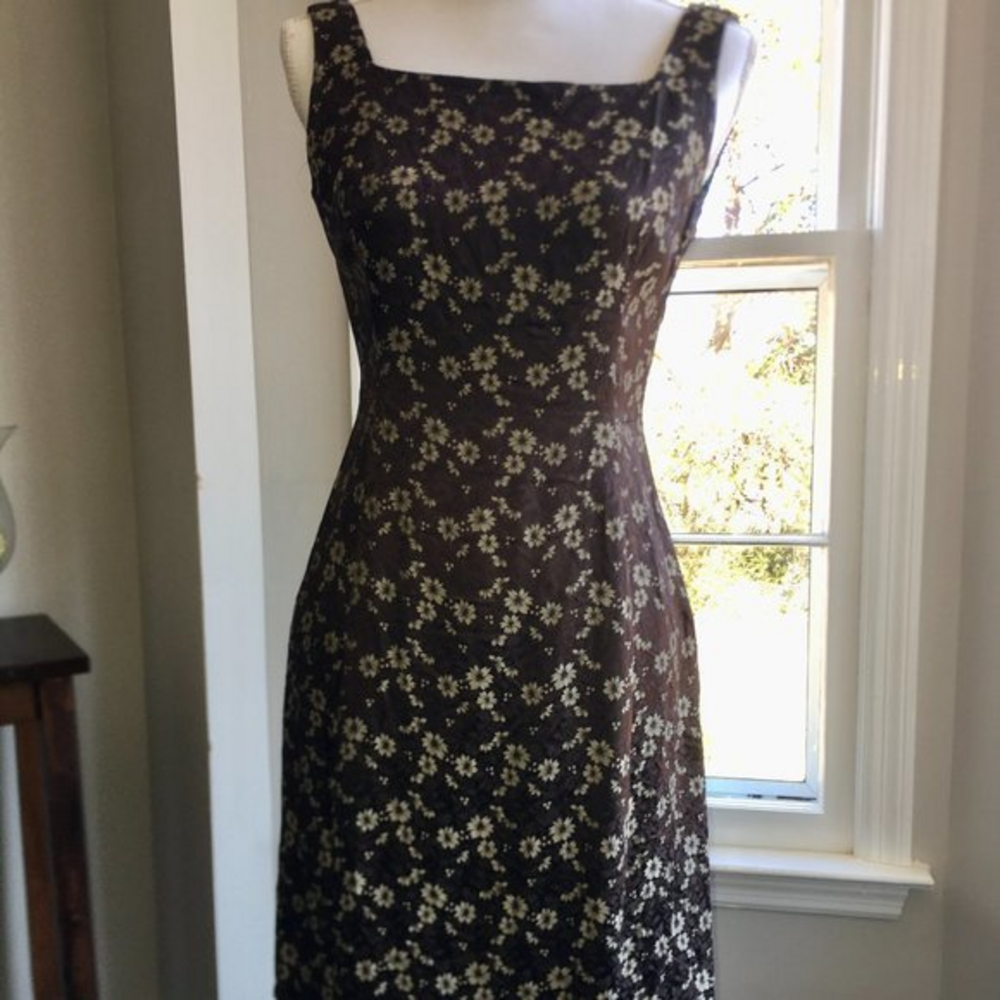 Sportmax Black & White Floral Dress‎ 4 EUC